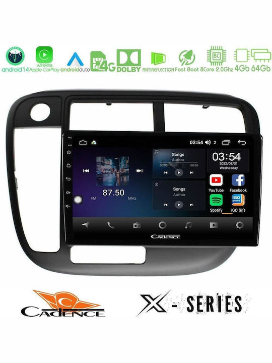 Cadence X Series Honda Civic 1995-2001 8core Android 14 4+64gb Navigation Multimedia Tablet 9"