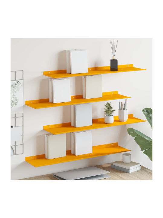 Shelves Wall Chamomile Yellow 4pcs 80x18x2.5cm