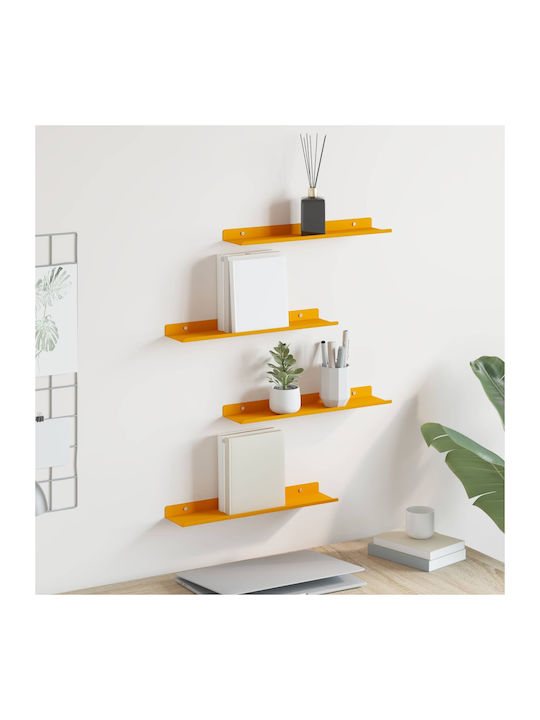 Shelves Wall Chamomile Yellow 4pcs 40x9x2.5cm