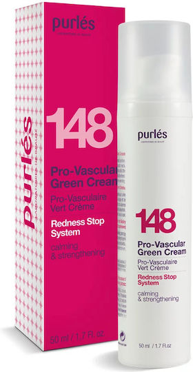 Purlés 148 Pro-Vascular Green Rich Cremă Hidratantă și Anti-îmbătrânire Pentru Față Împotriva Imperfecțiunilor și Roșeții cu Vitamina E 50ml