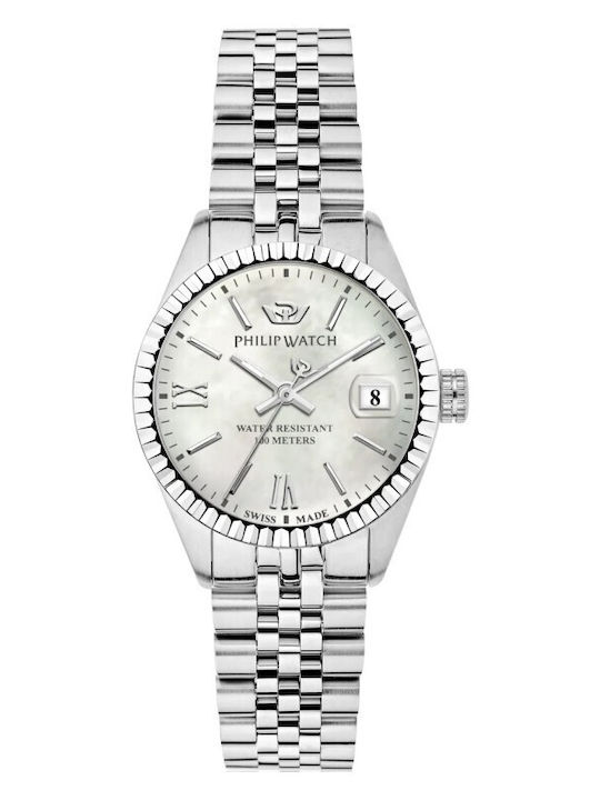 Philip Watch Damen Uhr mit Silber Metallarmband