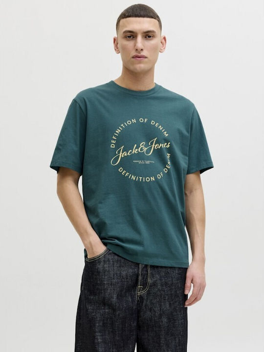 Jack & Jones Crew Neck T-shirt Πετρόλ