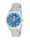 U.S. Polo Assn. Men's Watch Chronograph Battery with Silver Metal Bracelet