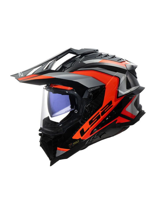 LS2 Mx701 Explorer Carbon Frontier II Gloss Orange Κράνος Μηχανής Full Face ECE 22.06 1450gr με Sunvisor