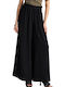 Women's Fabric Trousers with Elastic Black