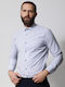 Long Sleeve Shirt in Regular Fit Striped Blue