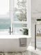 Floor Bathroom Shelf Metallic 35x29x78cm Black