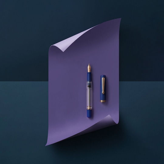 Nahvalur Writing Pen Stub 1.1mm Blue made of Steel with Blue Ink