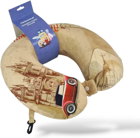 Diplomat Vintage Travel Pillow Memory Foam Beige