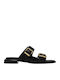 Ariany Bay Mule Leather Women's Flat Sandals Anatomic in Black Color