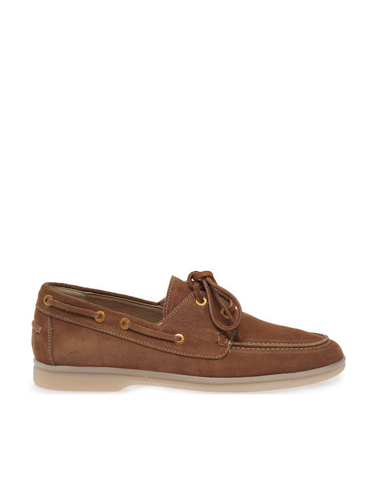 Leather Women's Loafers in Tabac Brown Color