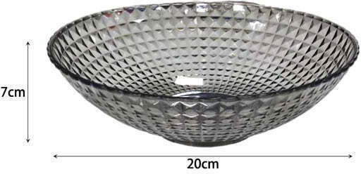 Plastic Salad Bowl Transparent 20x20x7cm
