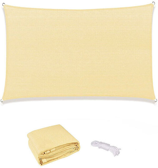 Grasher Rechteckiges Sonnensegel Beige Mit Hoop 2x3x3m 180gr/m²