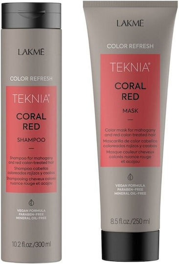 Lakme Set de Tratamente pentru Păr Coral Roșu cu Keratină pentru Păr Vopsit cu Șampon și Mască 2 Bucăți