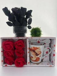 Red Gift Box Transparent Lid Includes 6 Red Roses Red Gift Box Transparent Lid Includes 6 Red Roses