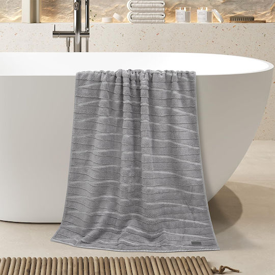 Lino Home Πετσέτα Σώματος Loomline 80x150εκ. Γκρι Βάρους 600gr/m²