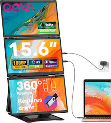 Triple Extendable Portable Monitor Laptop Qova Quad Screen 3×15.6 Inch 3 Full Hd Ips Screens 1080p 360° Rotating Stand Integrated Case Extender Compatible Windows Macos Usb-c Hdmi Connection Adjustable Support