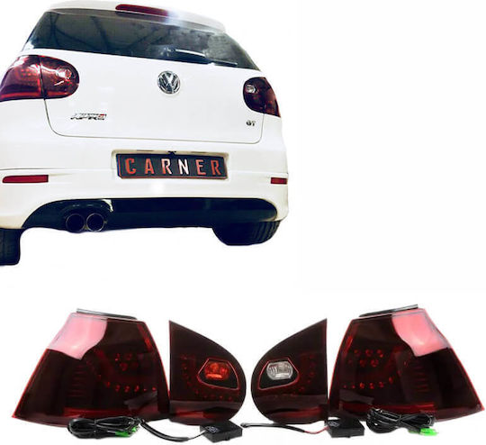 Carro 293198 Set Faruri Spate VW Golf V 5 03-08 Lumini LED Urban Style Roșu Cireș Fumuriu