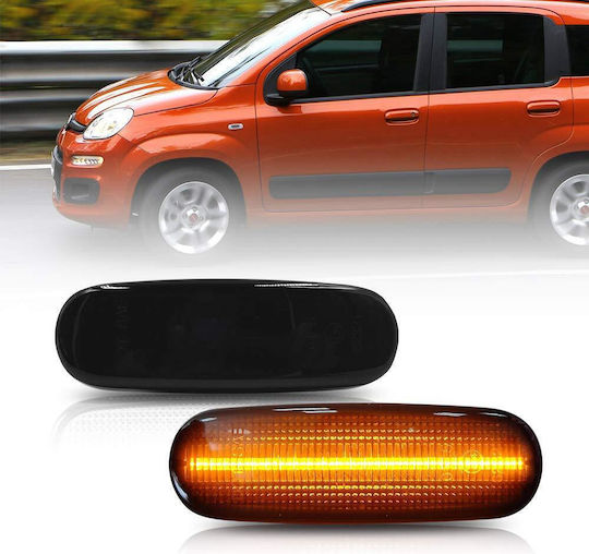 Carro 29404 Seiten Blitzlicht Flügel Citroen Nemo 07-15 Fiat Doblo 00-10 Fiorino 07-13 Idee Linie 07-12 Multipla Panda 03-12 Großer Punkt Evo 05-18 Qubo 08+ Stil Lancia Musa Peugeot Bipper 08+ LED Dynamic Fumiert 2 Stücke