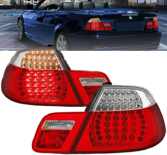 Carro 385531 Rear Taillights Set Bmw 3 E46 Cabrio 99-03 Led Red Crystal Angel Eyes