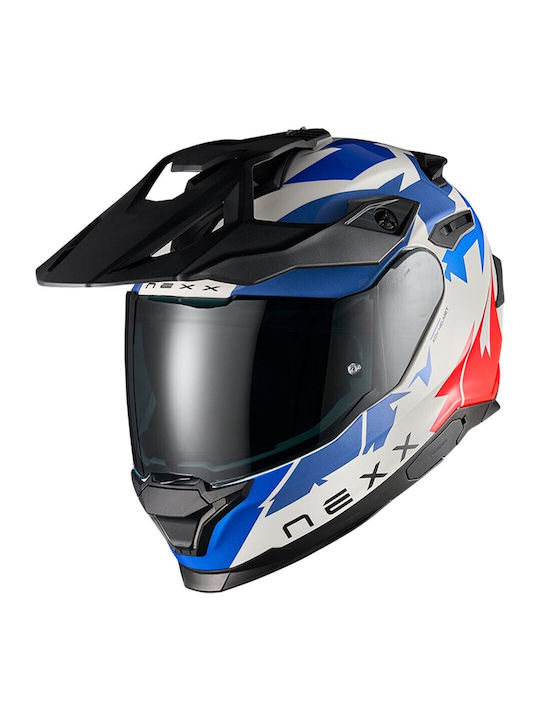 Nexx Y.Travl Primal Blue / Red Motorcycle Helme...