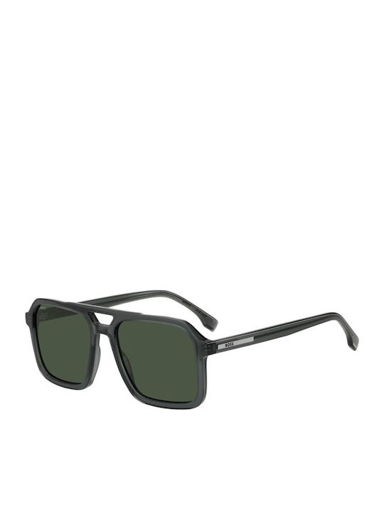 Boss Unisex Sunglasses With Green Horn-Rimmed F...