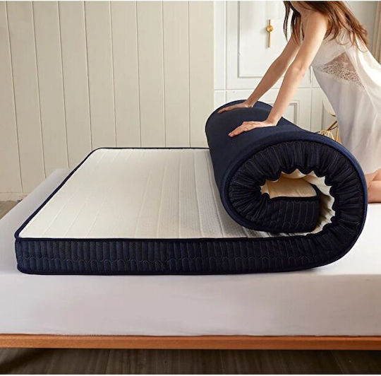 Folding Single Foam Floor Mattress 10 Cm Dark Blue (90x190cm)