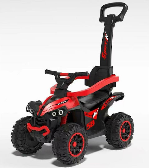 BabyMix Mega Quad Mașină Ride On Cu Mâner Pentru Părinți Pentru 12+ Luni Cu Sunete Roșie