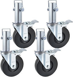 Vivatechnix Roată De Mobilier Metalică Gri 12.7x4cm 4 Bucăți