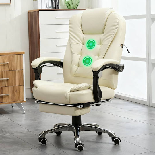 Homeone Stuhl Exekutive Friseurwaschbecken mit Neigung und Verstellbaren Armen Cream