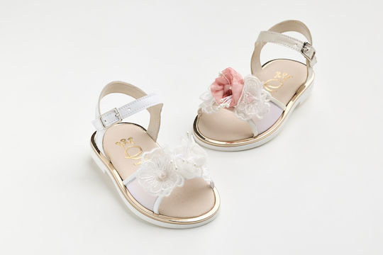 Ever Kid Pantofi De Botez Din Piele Sandale Albe