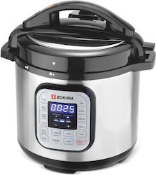 Zokura Z1230 Electric Pressure Cooker 1000w 5.6l 12 Programs Keep Warm Function Black Silver Zokura Z1230 Electric Pressure Cooker 1000w 5.6l 12 Programs Keep Warm Function Black Silver