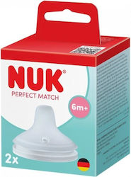 Nuk Perfect Match Silicone Baby Bottle Teats for 6m+ 2 Pieces