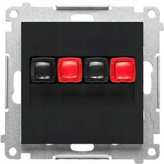 Simon 55 Priză Difuzor Modul Dublu Secțiune Cablu Intrare Ieșire 2,5 Mm2 Negru Mat Tgl2.01/149