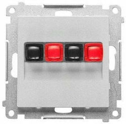 Simon 55 Speaker Socket 2-fold Module Wires Cross Section Input Output 2,5 Mm2 Aluminum Matt Tgl2.01/143