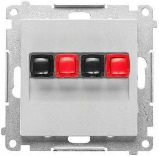 Simon 55 Priză Difuzor Modul Dublu Secțiune Cablu Intrare Ieșire 2,5 Mm2 Aluminiu Mat Tgl2.01/143