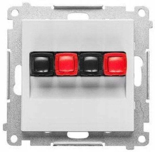 Simon 55 Speaker Socket 2-fold Module Wires Cross Section Input Output 2,5 Mm2 Light Grey Matt Tgl2.01/114
