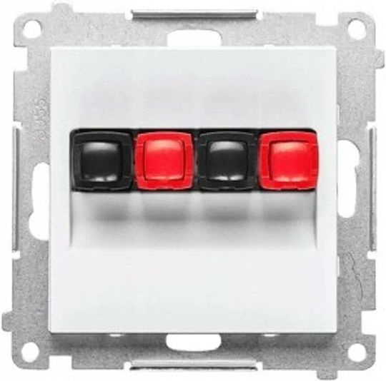 Simon 55 Priză Difuzor Modul Dublu Secțiune Fir Intrare Ieșire 2,5 Mm2 Alb Mat Tgl2.01/111