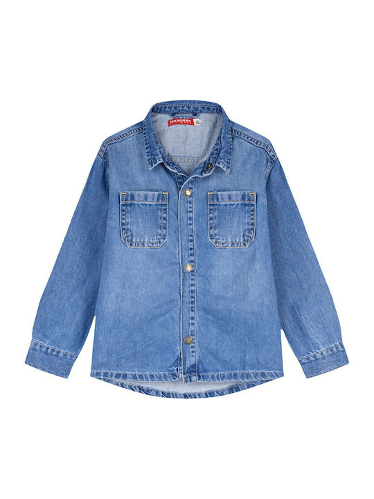 Kids Shirt Long Sleeve Jeans Blue