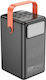 Hoco DB03 Max Baterie Externă 100000mAh 65W cu 6 Porturi USB-A și 2 Porturi USB-C Power Delivery Negru