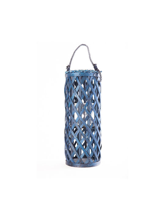 keleman Wooden Lantern Blue 16.5x16.5x40cm