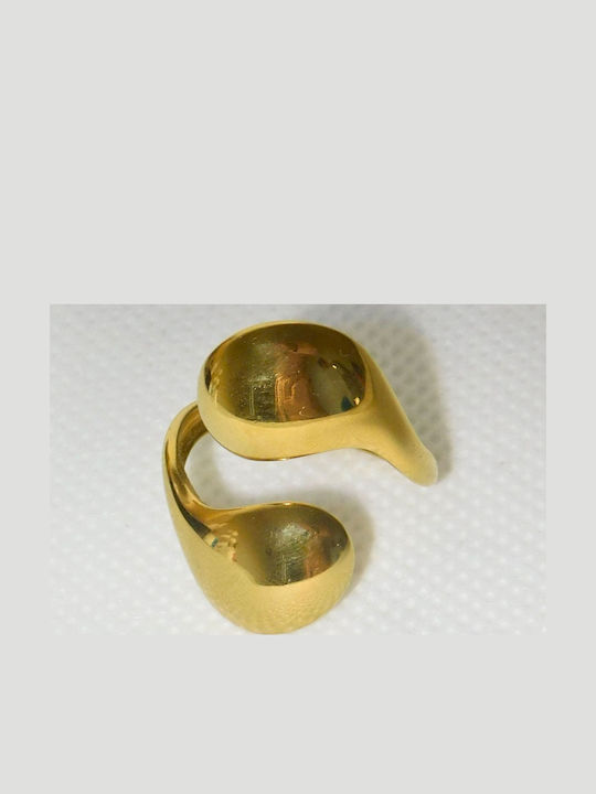 Damen Ring aus Stahl Vergoldet