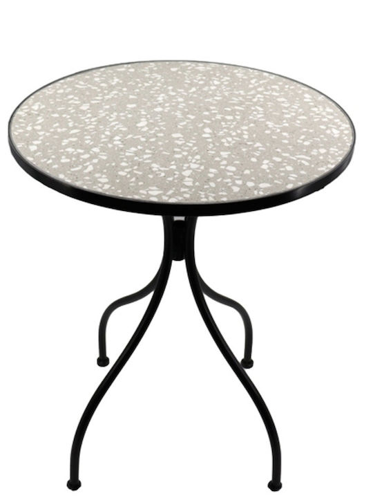 Round Table with Ceramic Surface 60x60x75cm