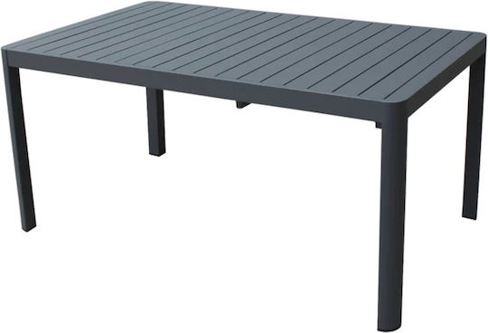 Keleman Ausziehbarer Aluminium Küchentisch Anthrazit 240x100x75cm