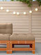 Zweisitziges Sofa Außenbereich Holz mit Kissen 57.5x57.5x30cm