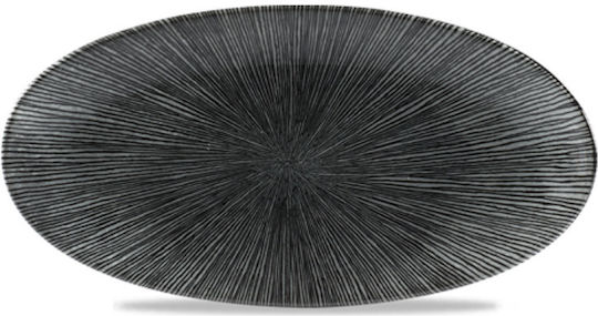 Churchill 1795 Studio Prints Serving Platter Oval made of Porcelain Black 29.9x15cm