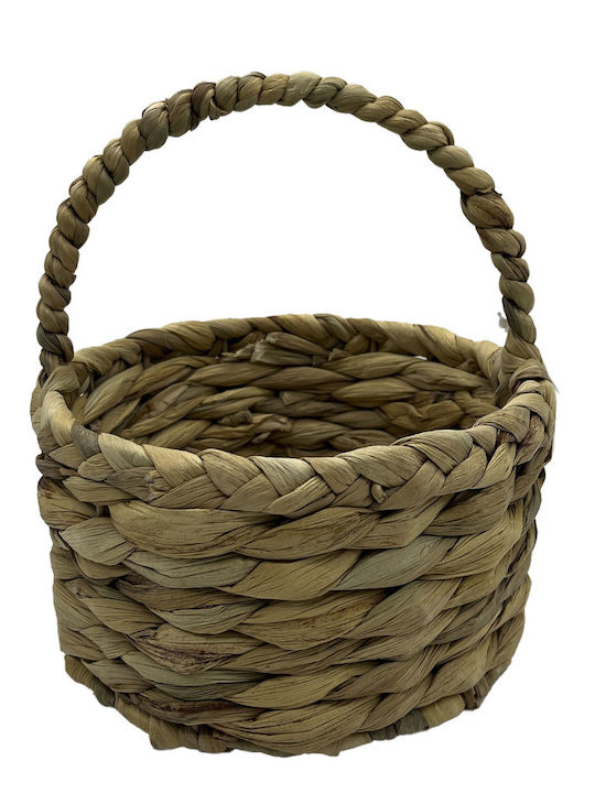 keleman Decorative Basket Metallic with Handles Brown 18x18x10cm