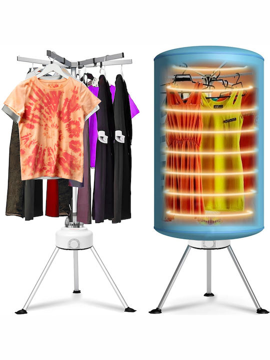 Bakaji Folding Electric Floor Clothes Drying Rack made of Aluminum 1000W 150x65cm