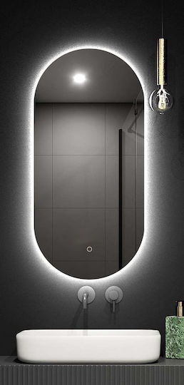 Bronze Art Овални Банско Огледало LED Touch 45x90см Бронз
