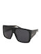 Victoria Beckham Unisex Sonnenbrillen mit Schwarzem Horn umrandetem Rahmen und schwarzen Gläsern